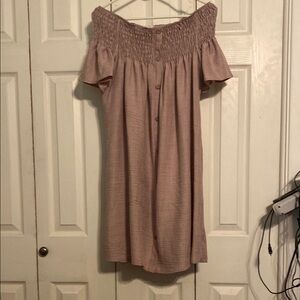 1.4.3. Story by Line Up Pink Smocked Flutter Sleeve Sundress